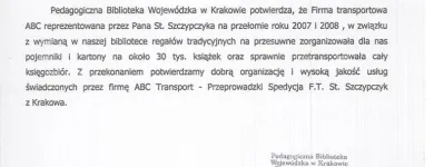 Przedsiębiorstwo 3 wizerunek ABC PRZEPROWADZKI KRAKÓW TRANSPORT Transport Samochodowy w Kraków MA